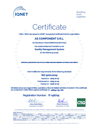certificato certificato IQNET